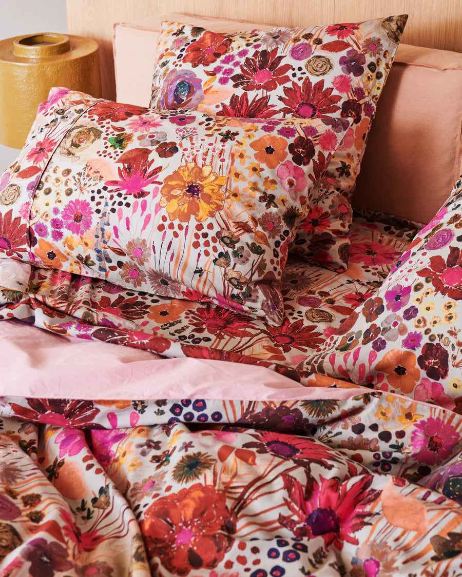 Field Of Dreams Silver Organic Cotton Flat Sheet