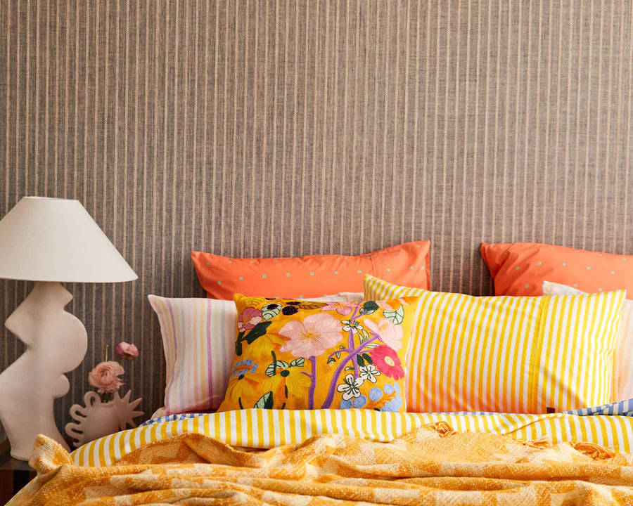 Limoncello Stripe Organic Cotton Flat Sheet
