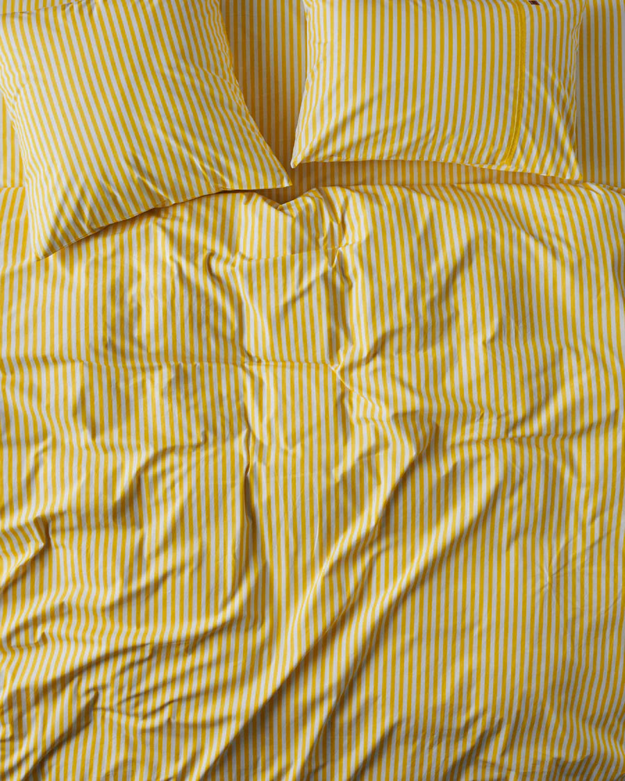 Limoncello Stripe Organic Cotton Quilt Cover