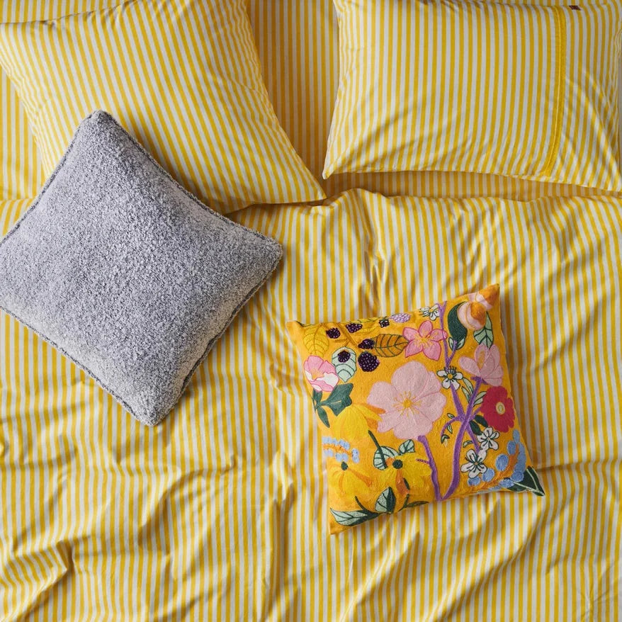 Limoncello Stripe Organic Cotton Fitted Sheet