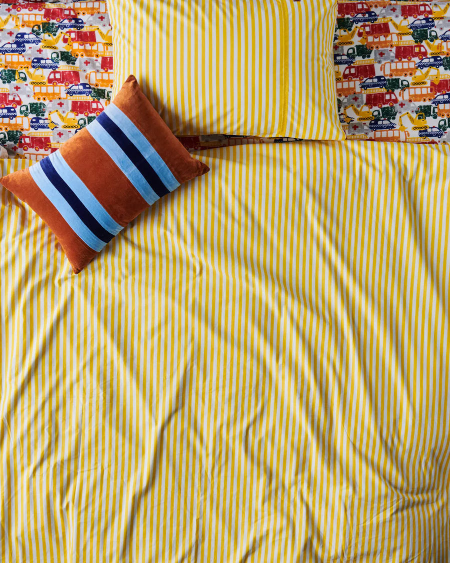 Limoncello Stripe Organic Cotton Quilt Cover