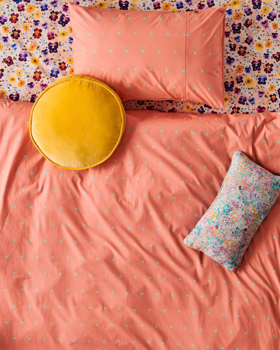 Polkadot Peachy Organic Cotton Pillowcase Set