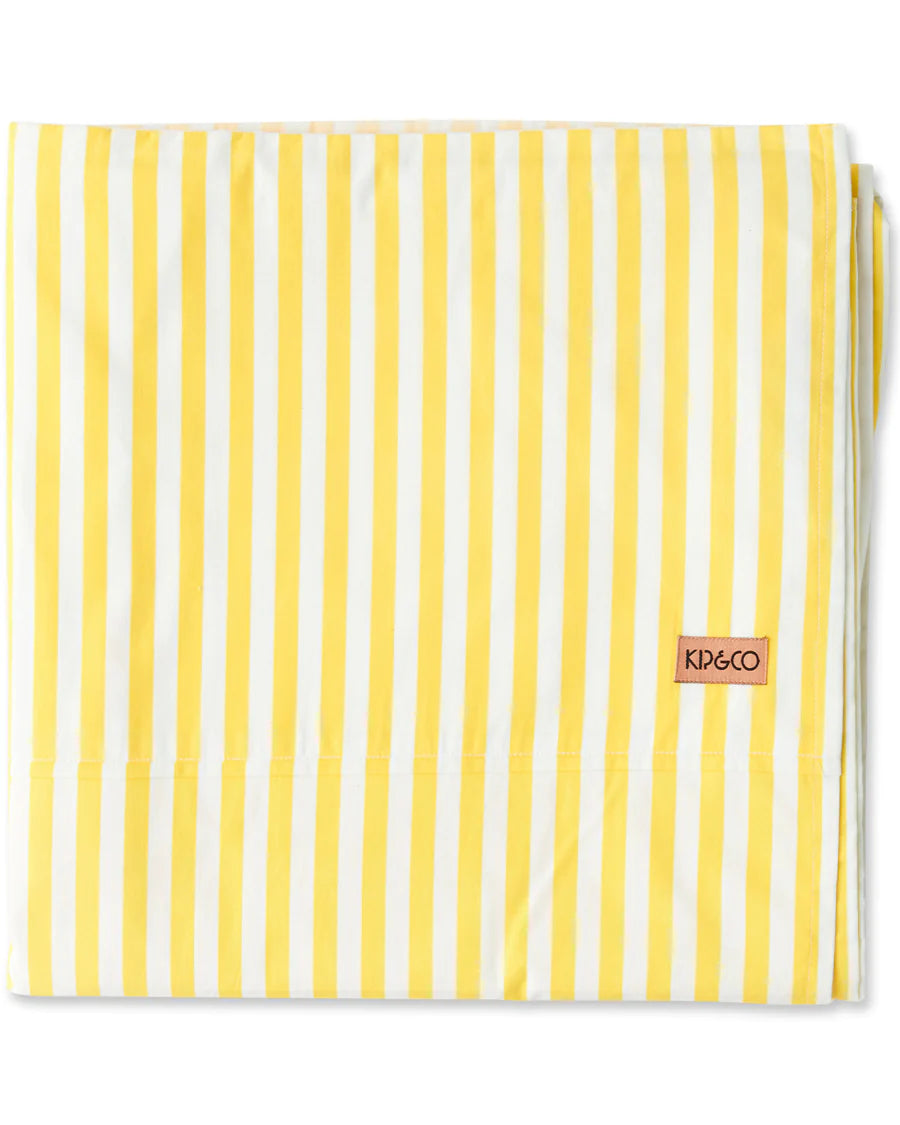 Limoncello Stripe Organic Cotton Flat Sheet