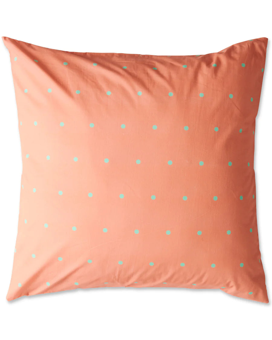 Polkadot Peachy Organic Cotton European Pillowcases Set