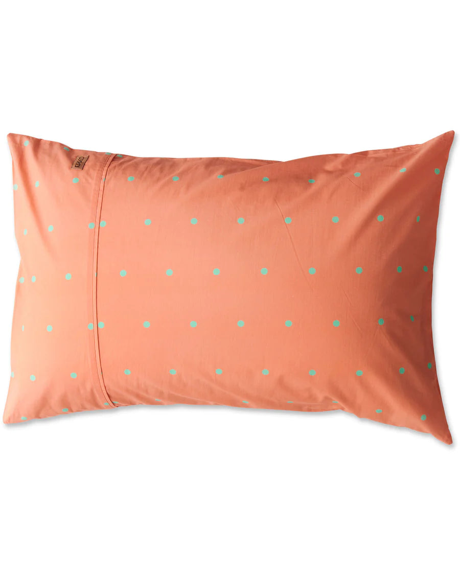 Polkadot Peachy Organic Cotton Pillowcase Set
