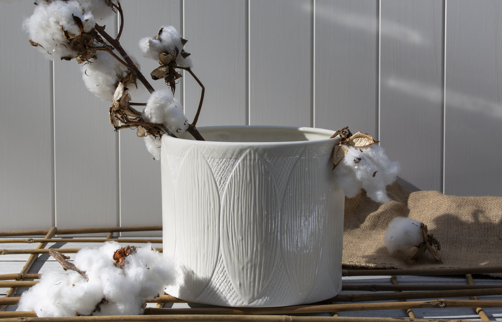 Kapok Planter Bowl Planter- White