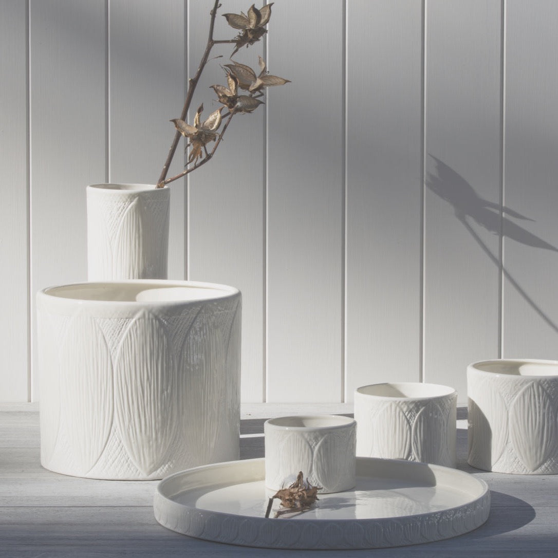 Kapok Planter Bowl Planter- White