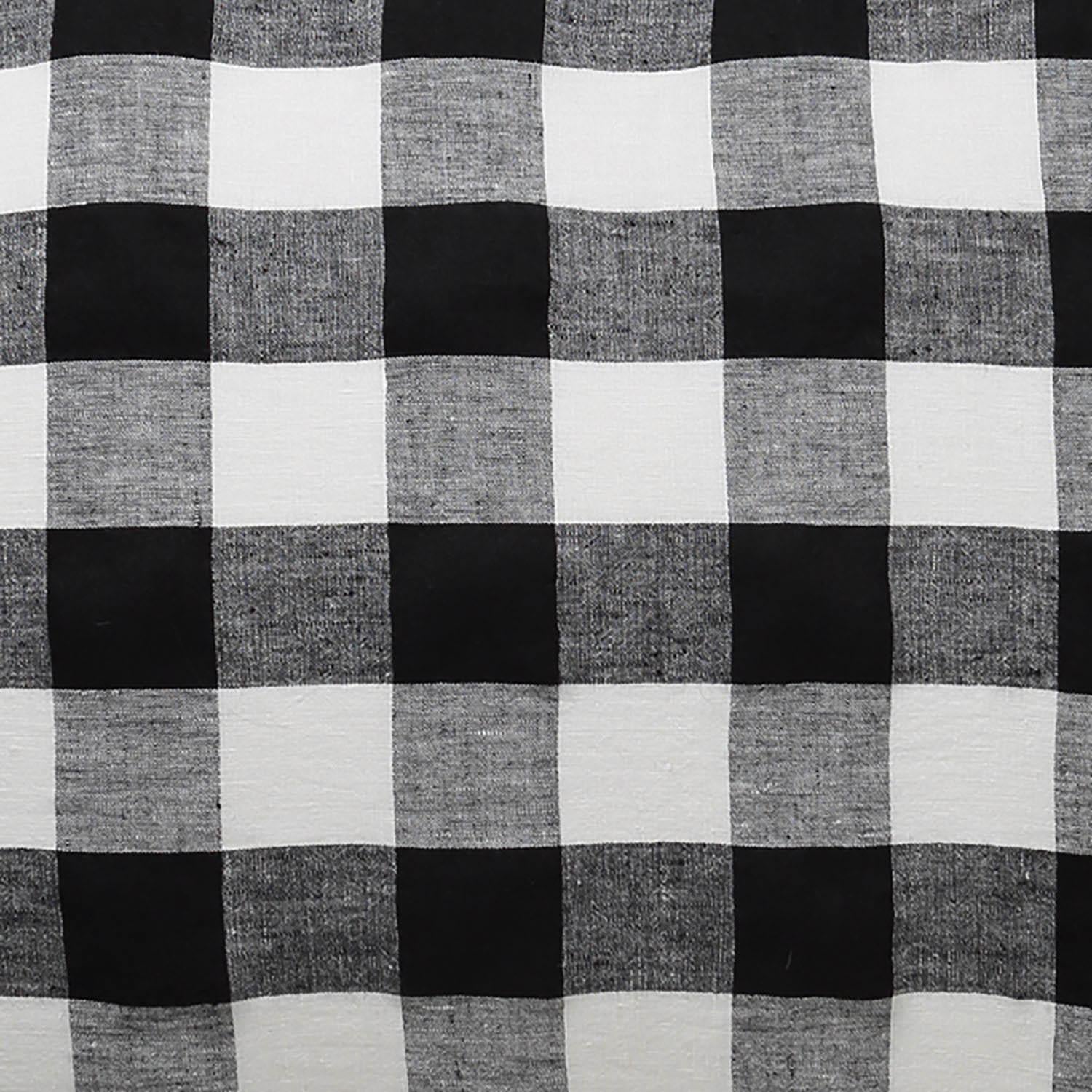 Black & White Gingham Linen Valance
