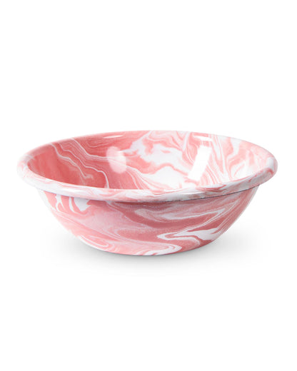 Pink Marble Enamel Pasta Bowl Set