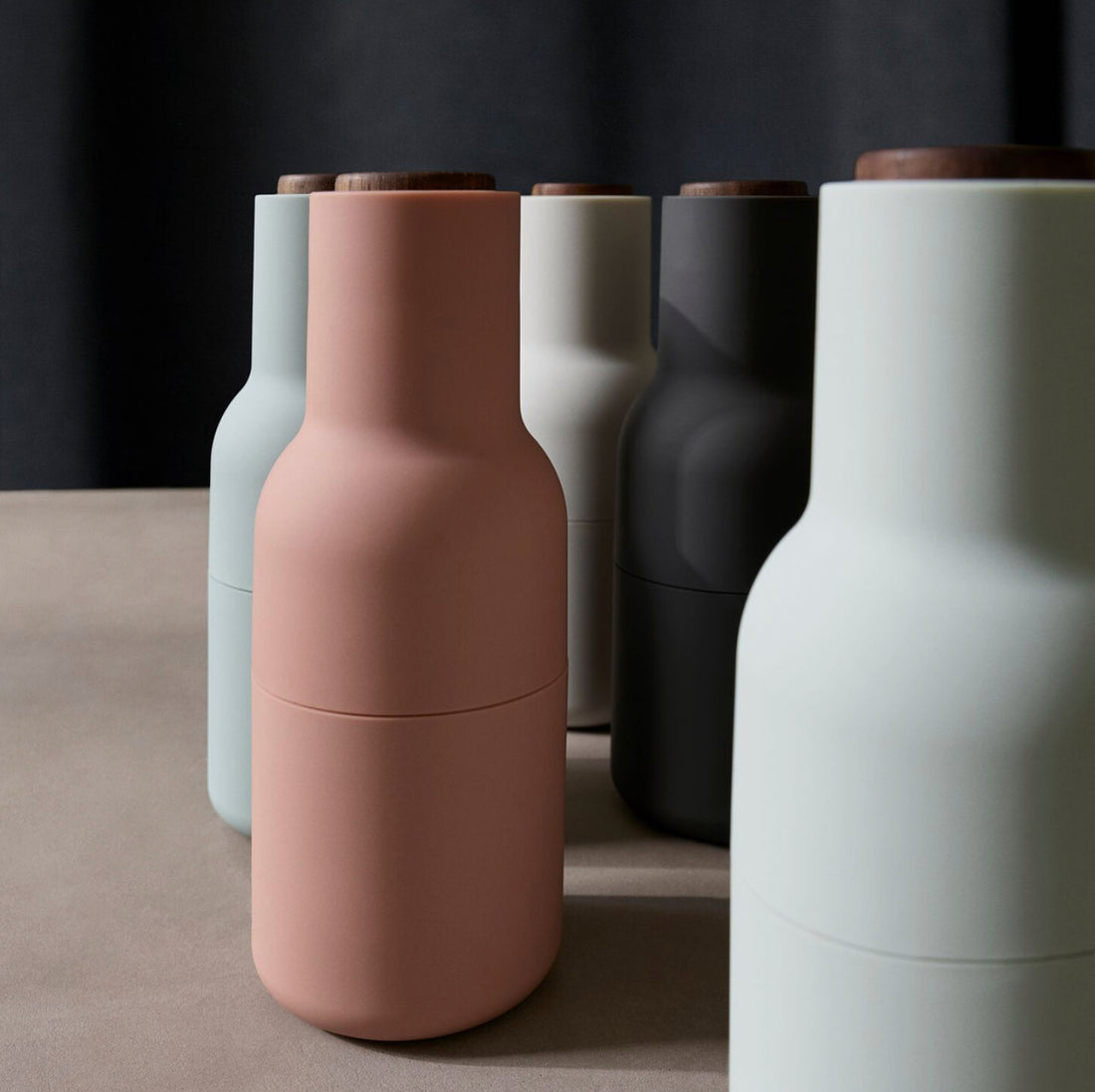 Salt and Pepper Bottle Grinders Set of 2 - Nude & Walnut