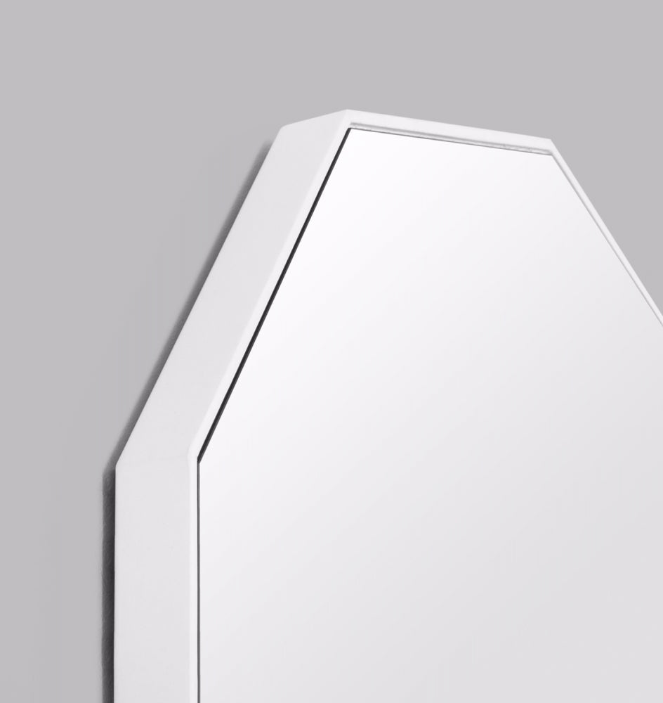 Flynn Geo Mirror - Bright White