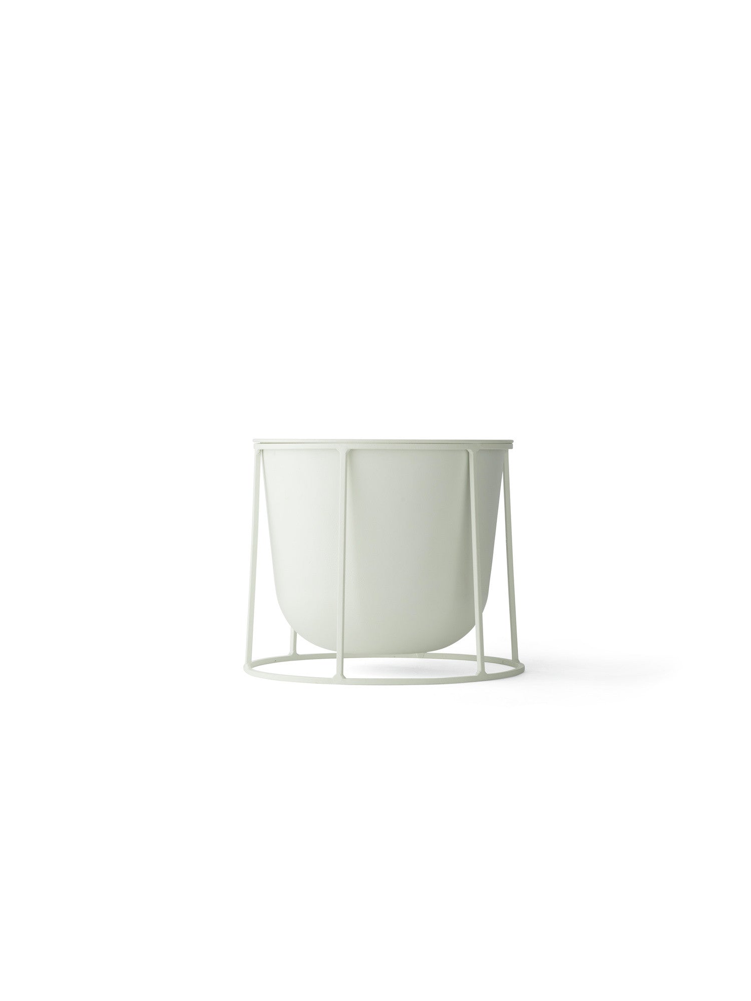 Wire Base + Flower Pot - White