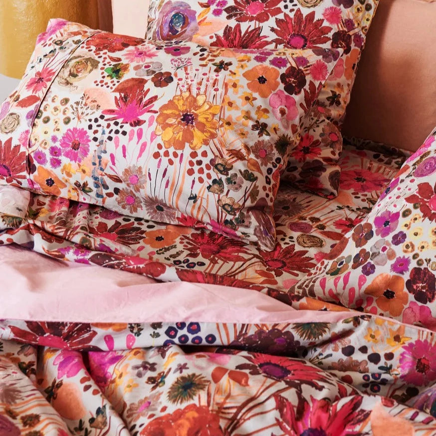 Field Of Dreams Silver Organic Cotton Pillowcase Set