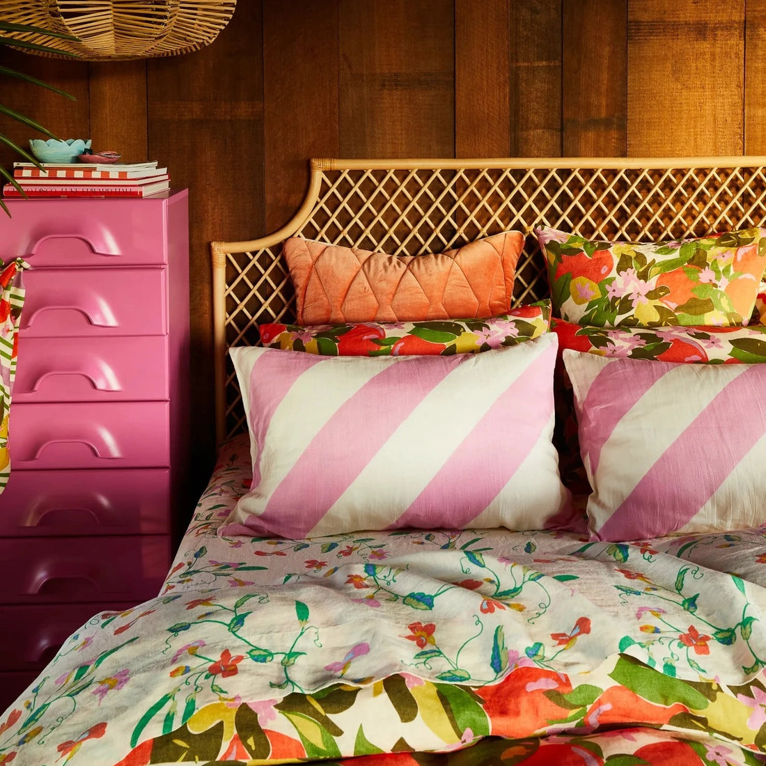 Palo Alto Linen Pillowcase Set - Dahlia