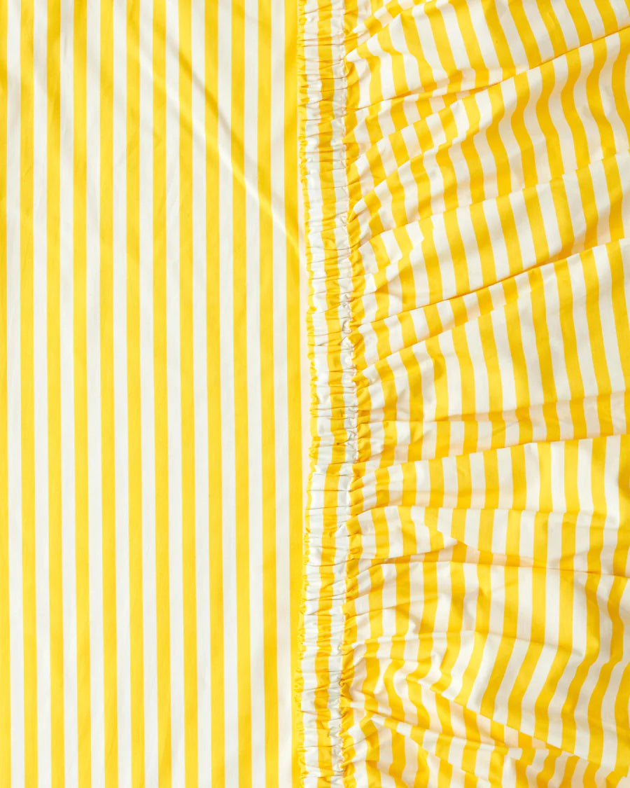 Limoncello Stripe Organic Cotton Fitted Sheet