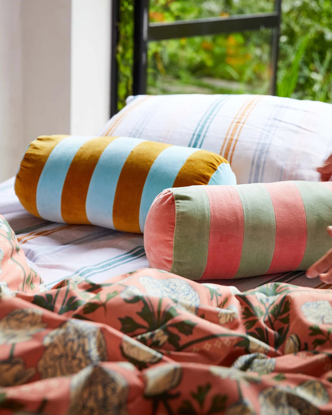 Tropics Velvet Bolster Cushion