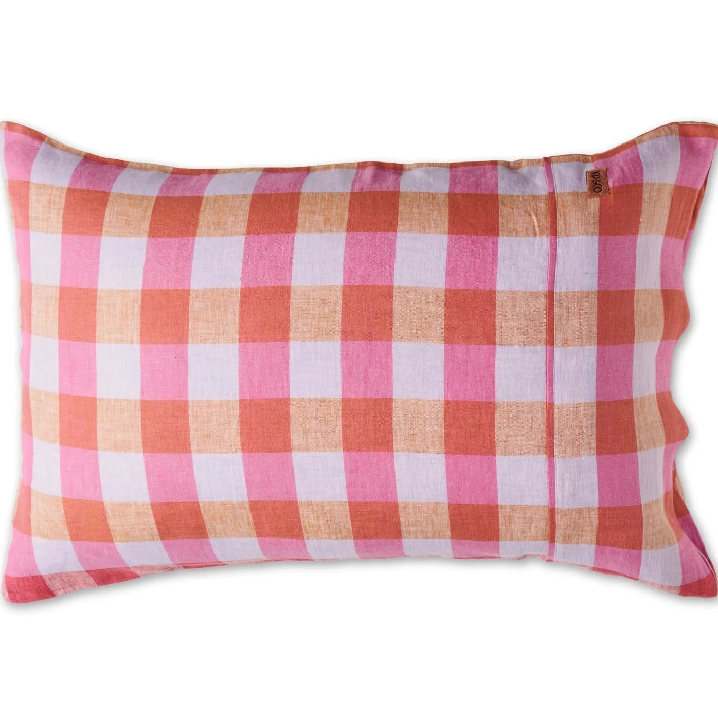 Summer Check Linen Pillowcase Set