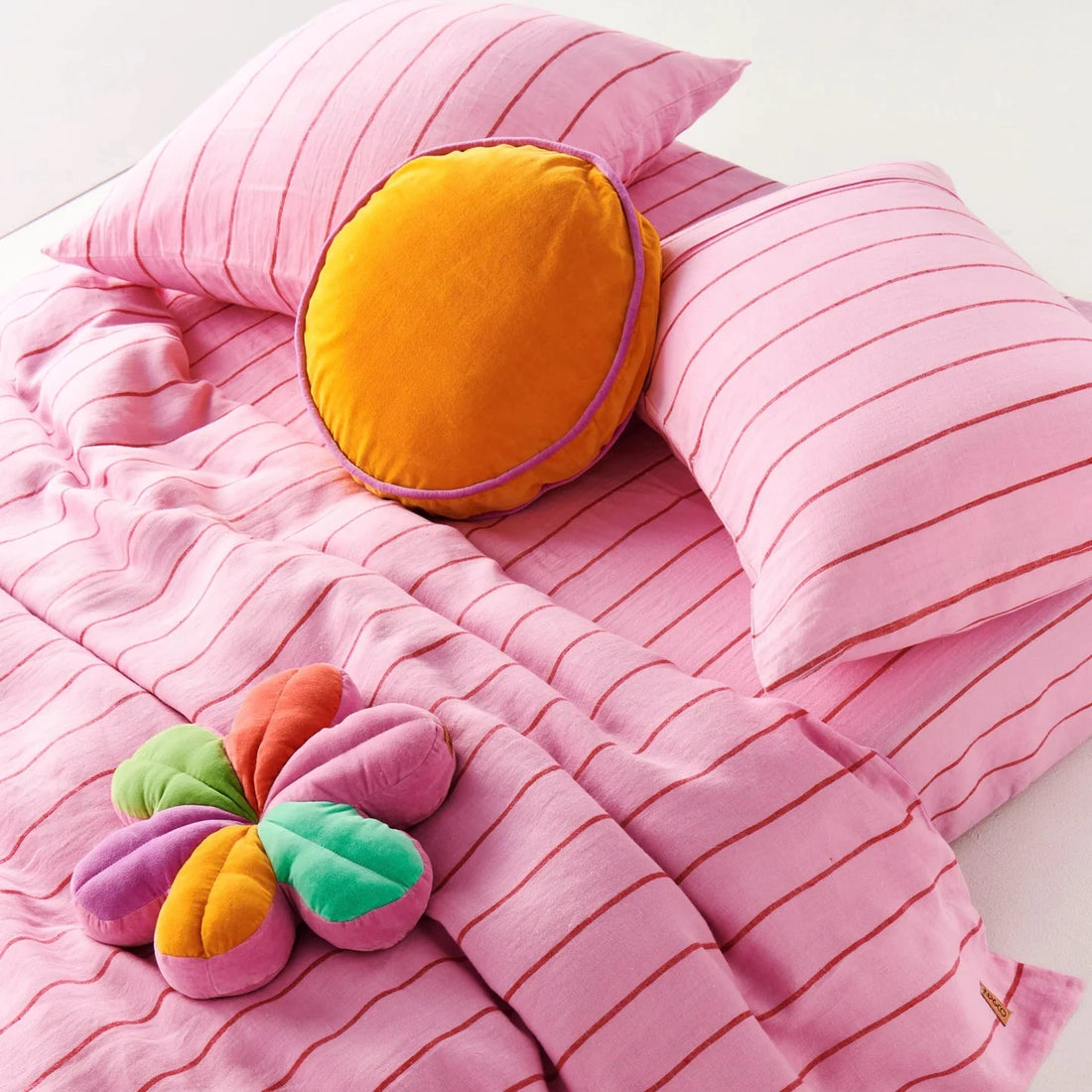 Iced Vovo Stripe Linen Fitted Sheet