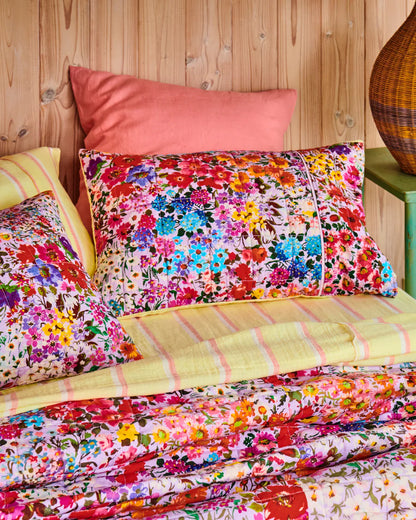 Full Bloom Reversible Linen Quilted Pillowcases 2P Std Set