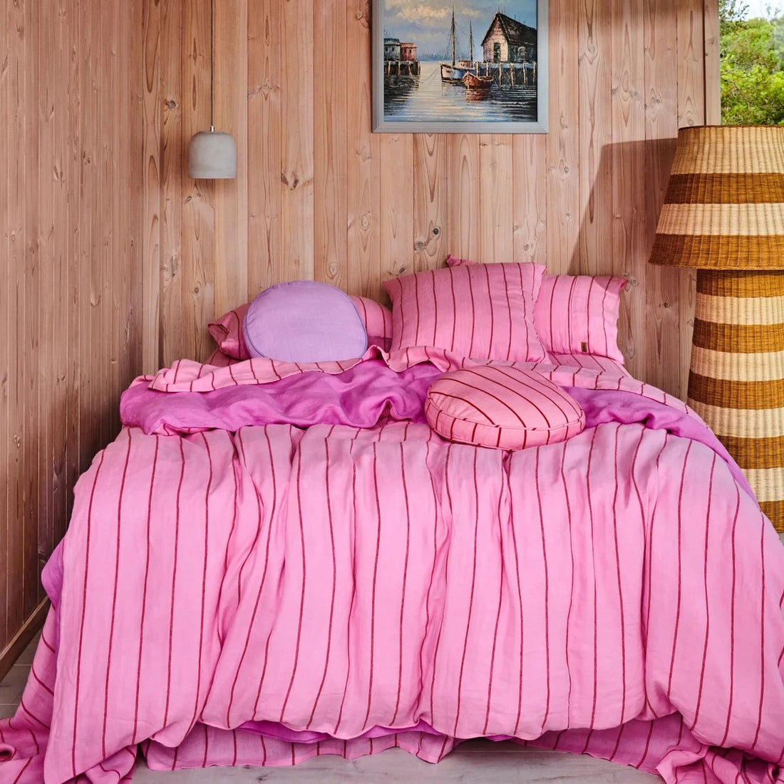Iced Vovo Stripe Linen Quilt Cover