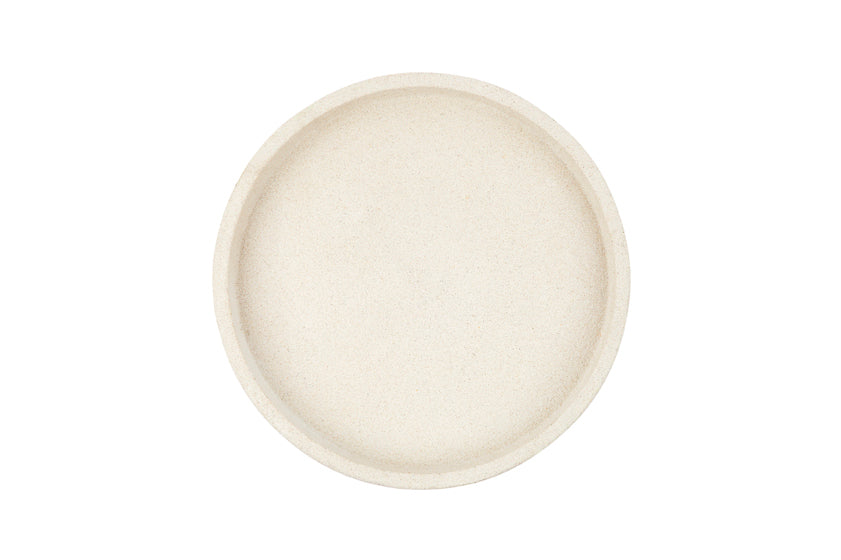 Concrete Round Tray - White