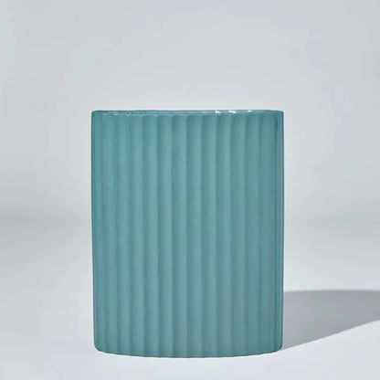 Ripple Oval Vase Steel Blue - Large