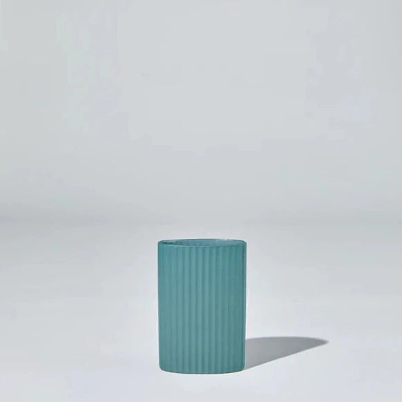 Ripple Oval Vase Steel Blue - Small