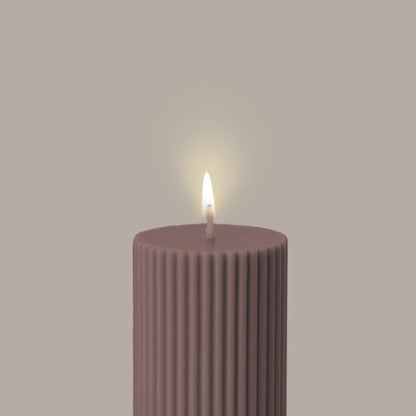 Wide Column Pillar Candle - Beige