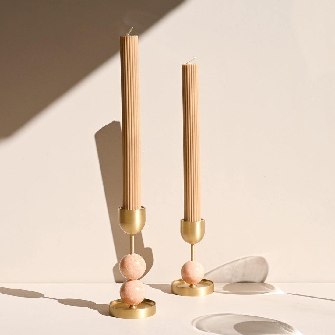 Column Pillar Candle Duo - Honey