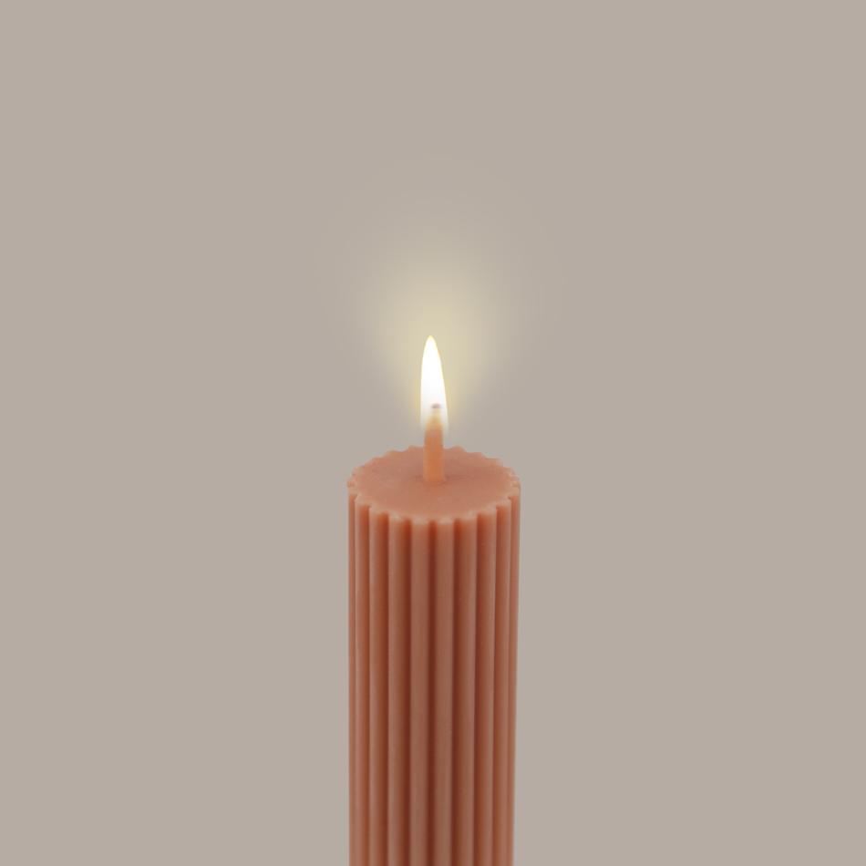 Column Pillar Candle Duo - Peach