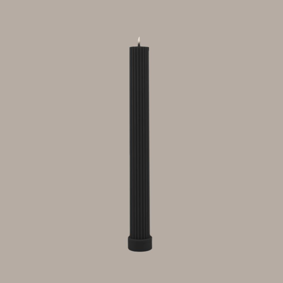 Column Pillar Candle Duo - Black