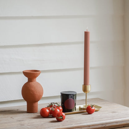 Column Pillar Candle Duo - Peach