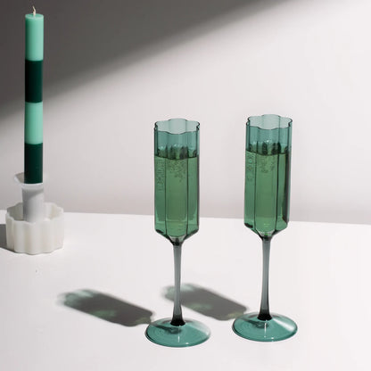 Two Wave Flutes - Teal