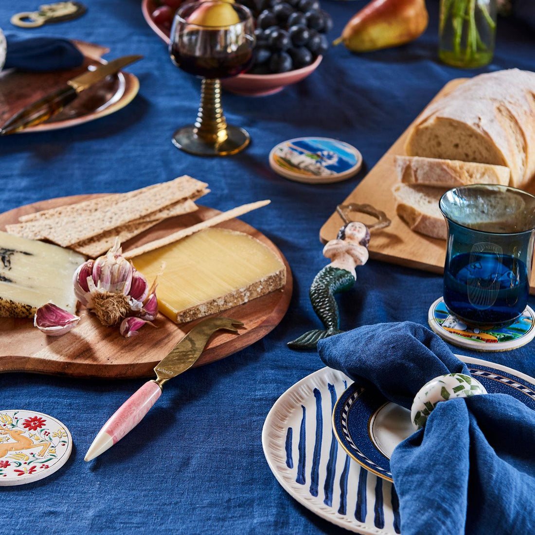 Linen Napkin Set - Indigo Blue