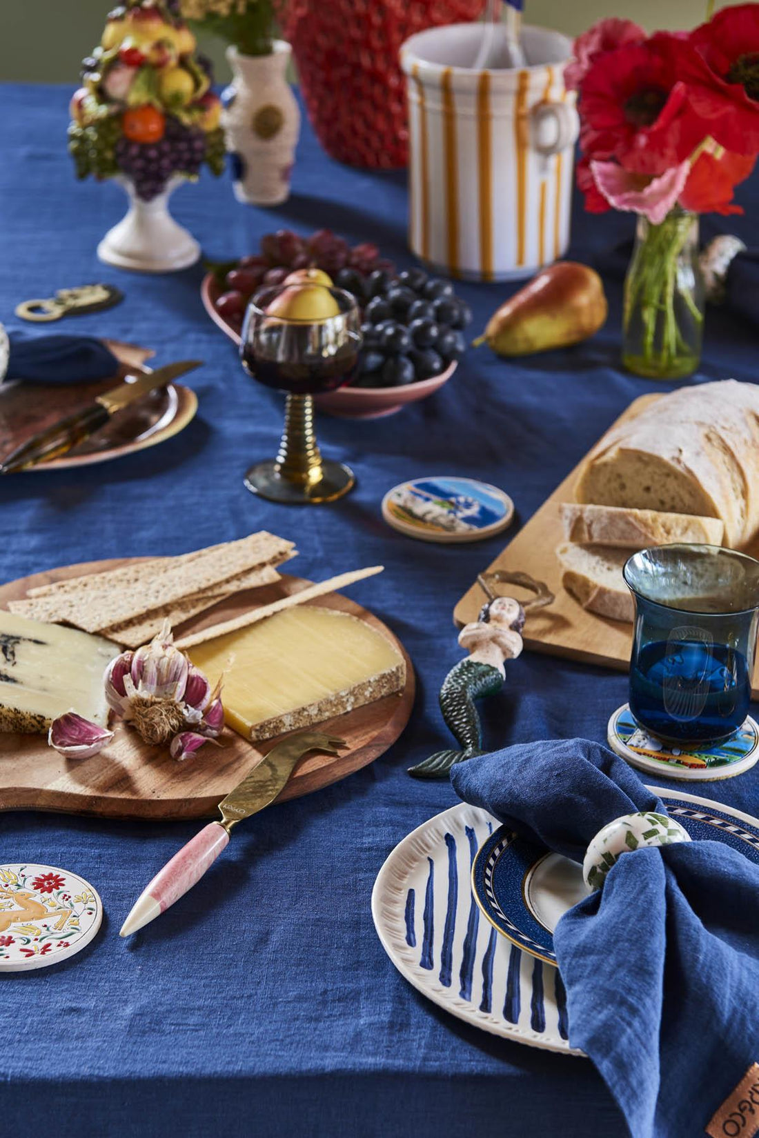 Linen Tablecloth - Indigo Blue