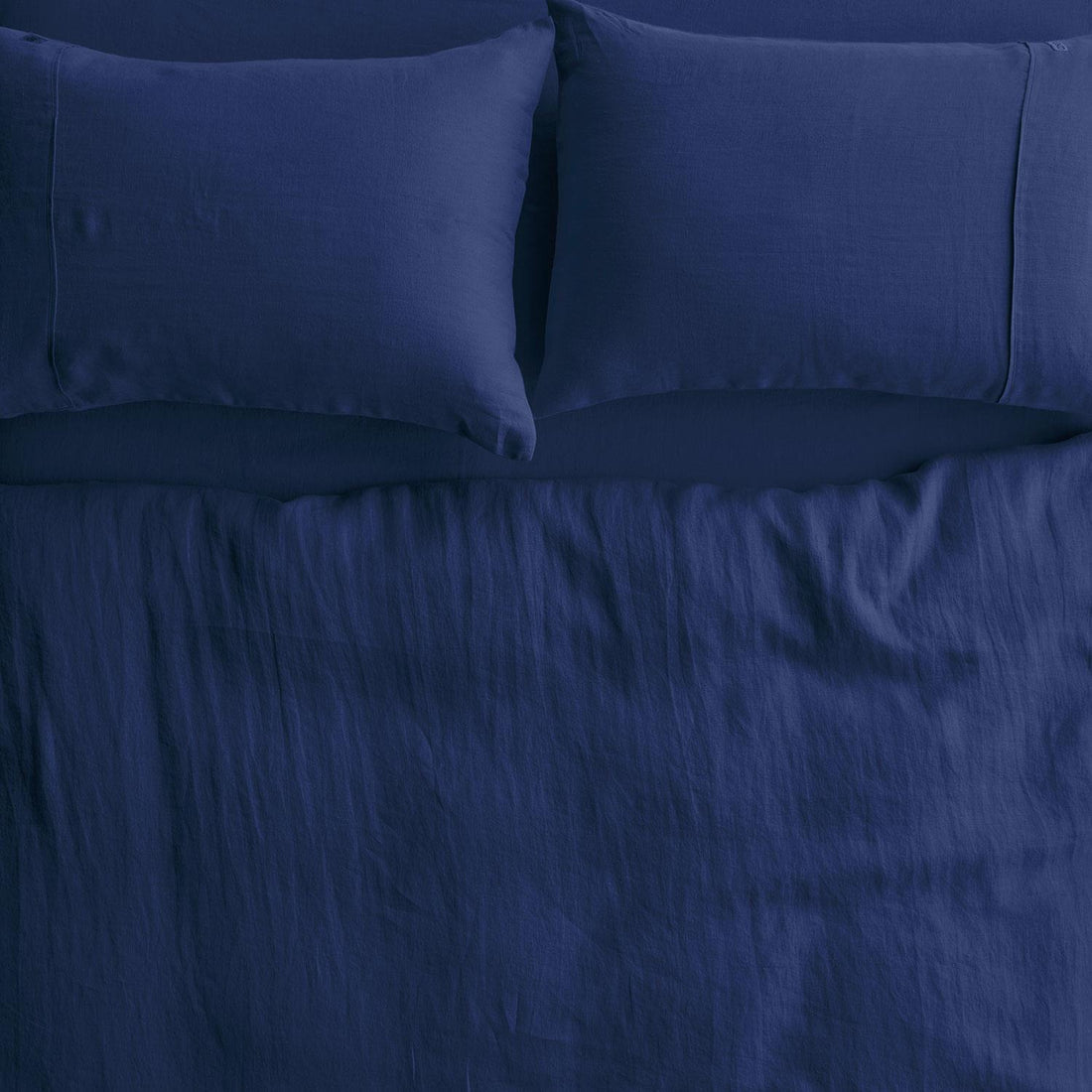 Indigo Blue Linen Pillowcase Set
