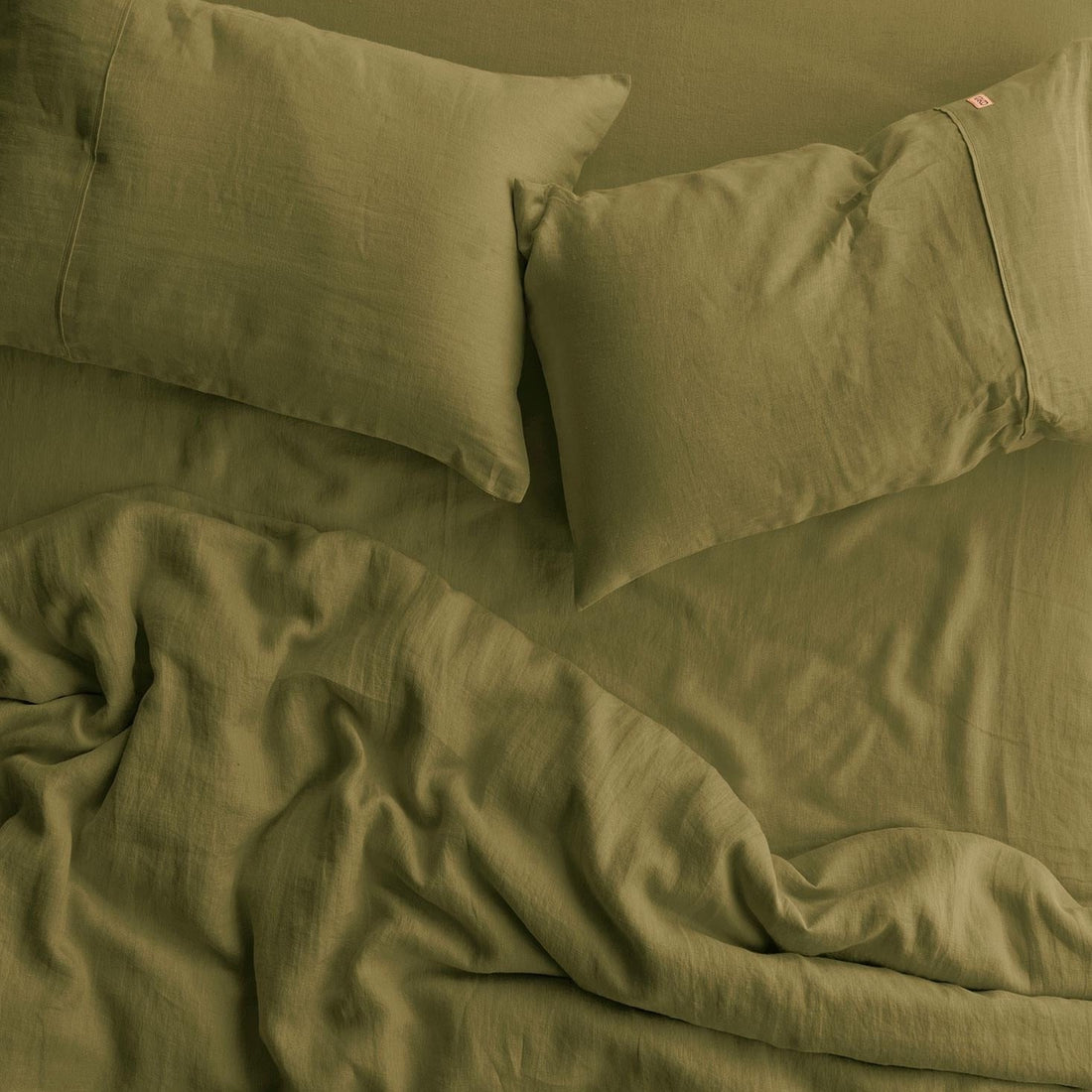Olive Linen Fitted Sheet