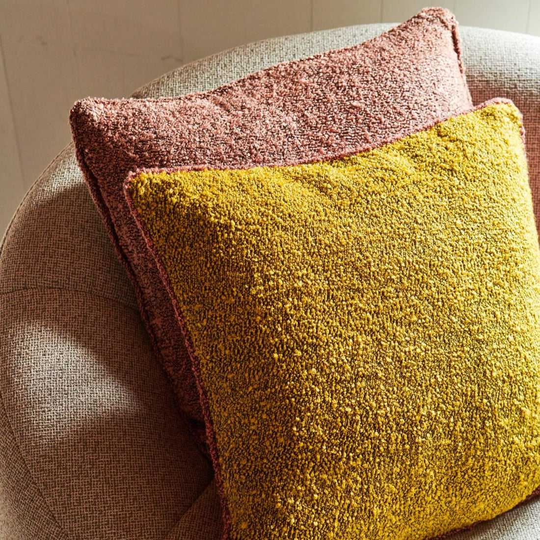 Chartreuse Square Boucle Cushion