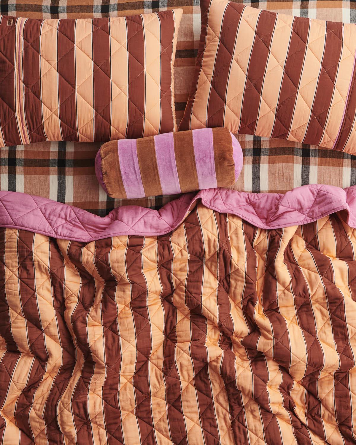 Sunset Stripe Quilted Pillowcase Set