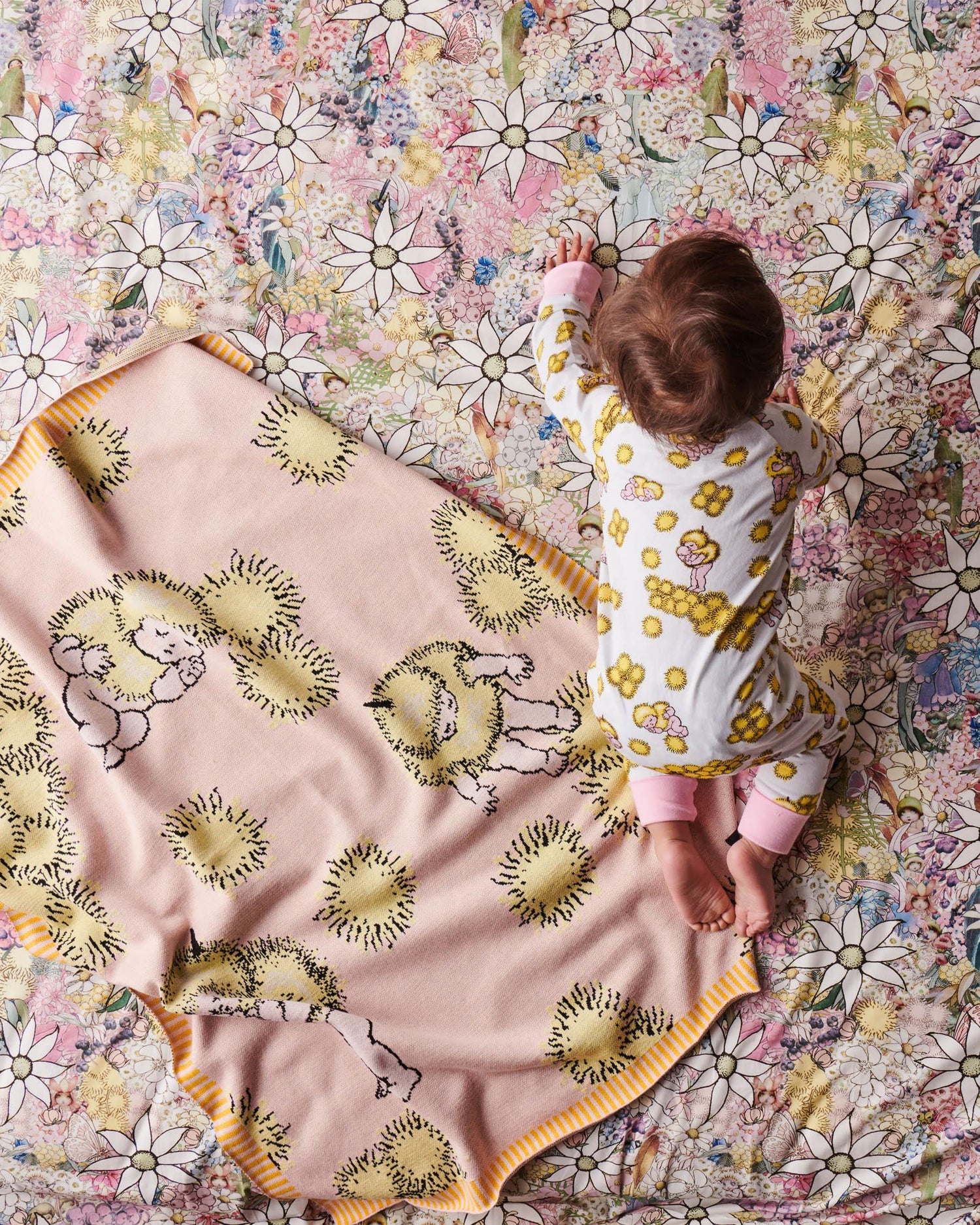 May Gibbs - Wattle Baby Pink Cotton Knitted Blanket