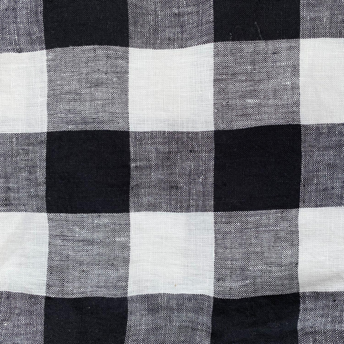 Black &amp; White Gingham Linen Quilt Cover