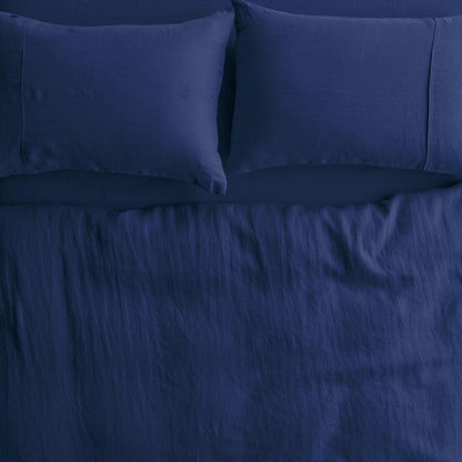 Indigo Blue Linen Quilt Cover