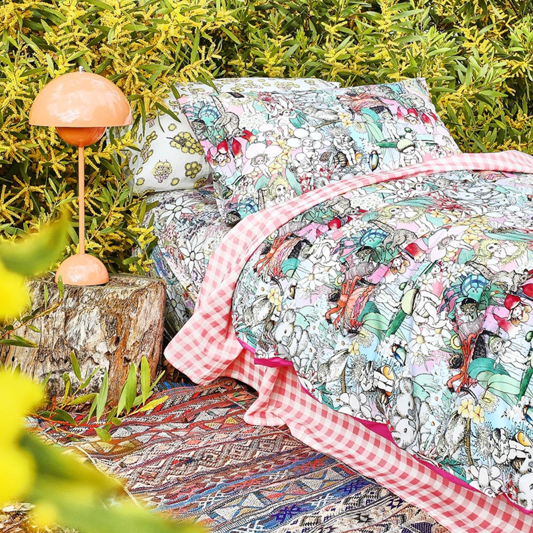 May Gibbs Flora Fauna Organic Cotton Fitted Sheet