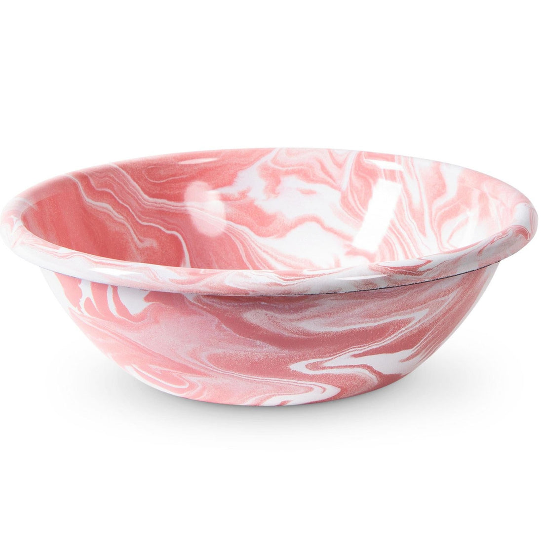 Pink Marble Enamel Salad Bowl
