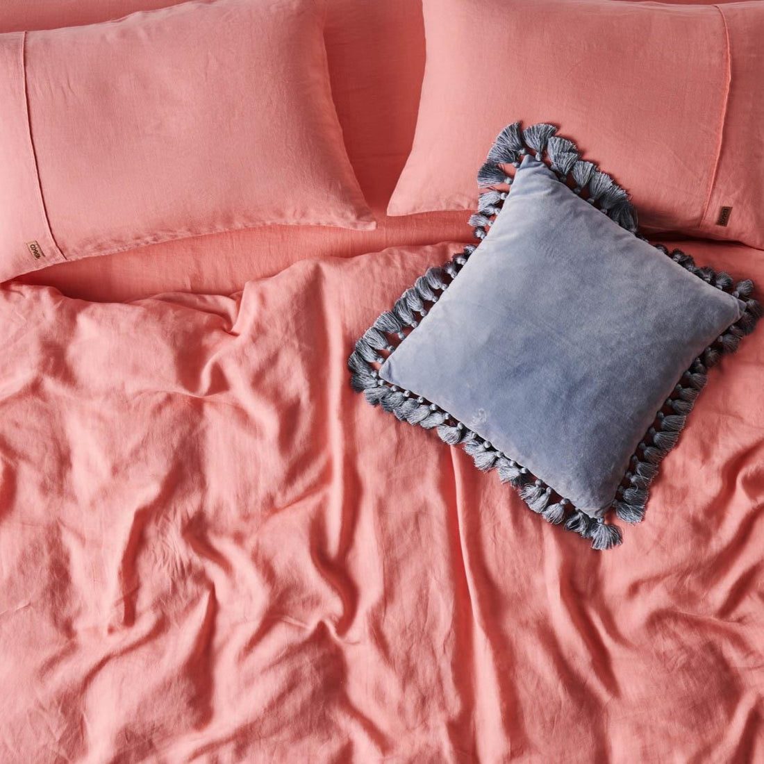 Coral Linen Fitted Sheet