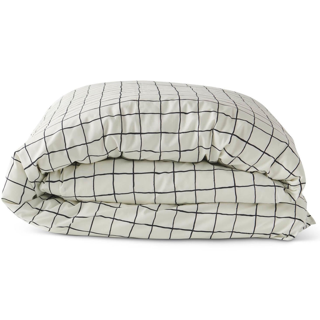Check 1-2 White &amp; Black Organic Cotton Quilt Cover