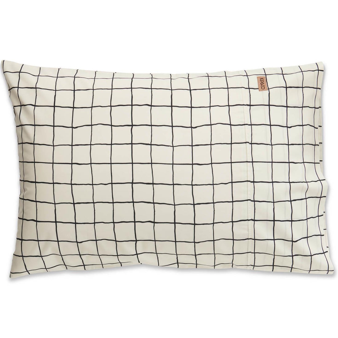Check 1-2 White &amp; Black Organic Cotton Pillowcase Set