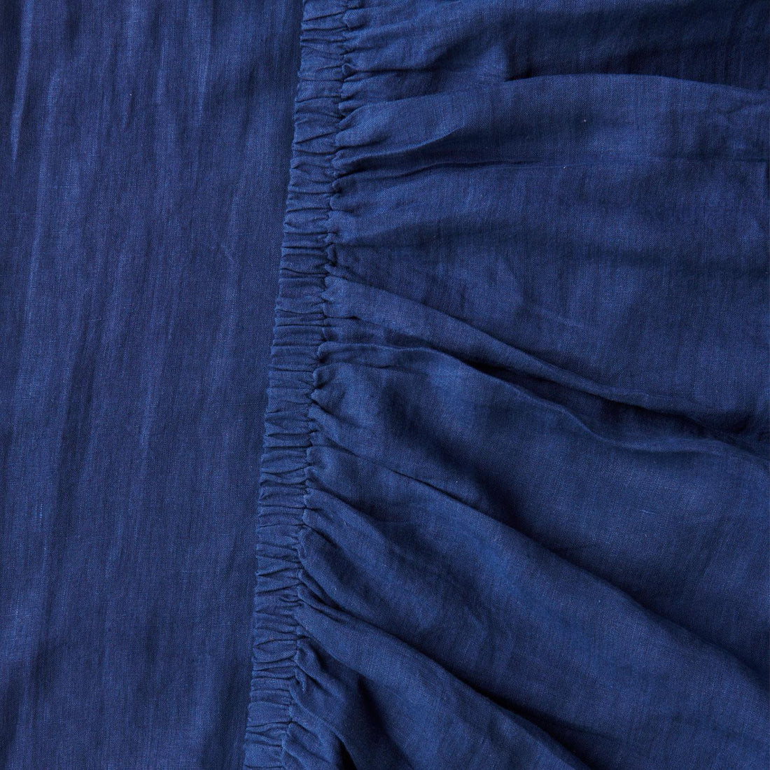 Indigo Blue Linen Fitted Sheet