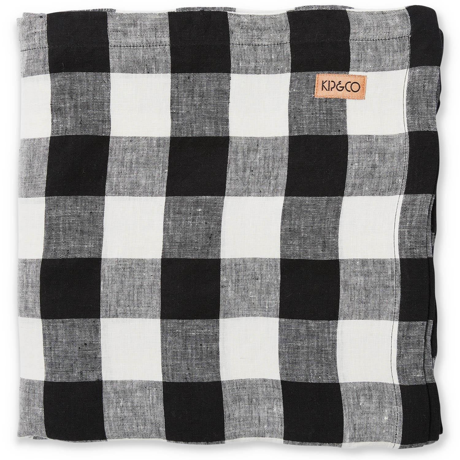 Linen Tablecloth - Black &amp; White Gingham