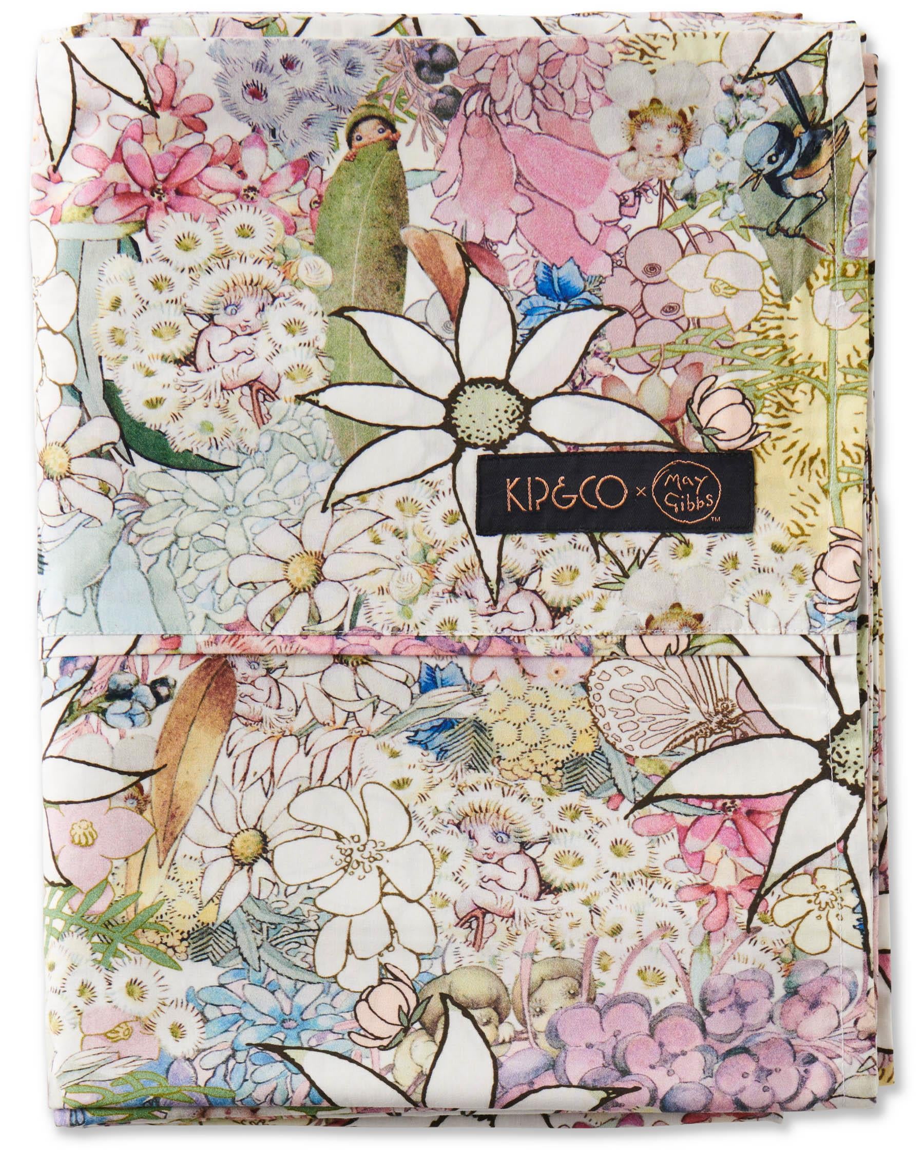 May Gibbs - Flora &amp; Fauna Organic Cotton Flat Sheet